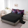thumbnail image 5 of Castle Fairy Neon Cyber Race Car Bedding Comforter Set 7pcs for Teens, Lightning Print Queen Bedding Sets for Bedroom, Purple Black,Black Reversible, 5 of 7
