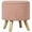 Pink, variant on YANG2 Round Storage Ottoman, Linen Fabric Foot Stool with Removable Top, Padded Seat, Small Foot Rest with Hidden Space and Wooden Legs for Living Room, Light Gray