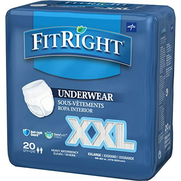 Medline FIT700AZ FitRight Adult Incontinence Underwear, Heavy