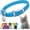 Light Blue, variant on Leather Cat Collar with Removable Bell – Safety Elastic Strap (Breakaway Alternative) – Kitten Collar for Small & Big Boy & Girl Cats & Small Dog