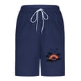 thumbnail image 6 of UVEASISHA Swimming Trunks for Men Tropical Printed Bathing Suit Drawstring Elastic Waist Surf Swimwear Water Sports Quick Dry Board Shorts with LinerDark Blue S, 6 of 7
