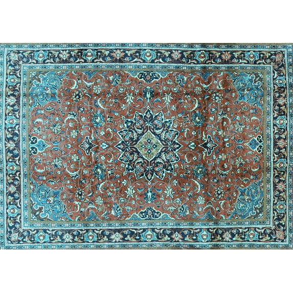 Ahgly Company Indoor Rectangle Persian Light Blue Traditional Area Rugs, 5' x 8'