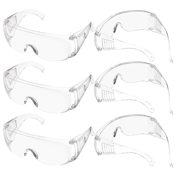 6 pares de gafas de seguridad, gafas protectoras de trabajo con montura transparente, gafas protectoras de laboratorio resistentes a impactos, gafas para experimentos