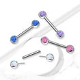 thumbnail image 3 of Nipple Barbells with Opal Bezel Set Tops Implant Grade Titanium 14G, 3 of 11