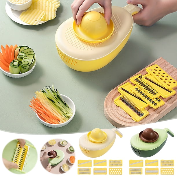 Cortador de Verduras Multifunción 6 En 1 Ganfancp Artefacto para Cortar Patatas Rallador de Cocina