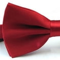 thumbnail image 2 of Pajaritas para hombre, clásicas, preatadas, formales, con bandas, de satén, ajustables, para bodas, negocios, bailes, hoteles, camareros, citas, color rojo, 2 of 5