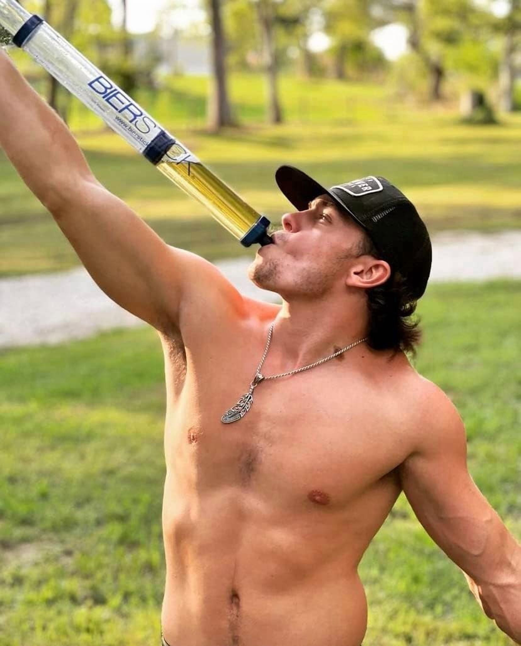 Beer Bong Bierstick 2.0 Syringe - College Gift Party Tool - Tailgating Blue Beerbong Funnel Holds 24oz