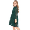 thumbnail image 3 of Arshiner Flypigs Tween Girls Long Sleeve Fall Dresses Swiss Dot Casual Party Dress, 3 of 8