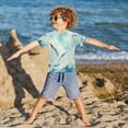 thumbnail image 5 of BZSMCE Summer T-shirt Sunscreen Seagulls over Waves Pattern Swim Tops, 5 of 6