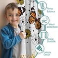 thumbnail image 3 of Blackout Kids Curtains,White Butterfly Flower Dot Pattern Childrens Insulated Curtains Set Of 2,Bedroom Essentials,Toddler Room Decor 42"x84", 3 of 5
