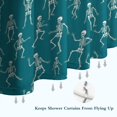 thumbnail image 6 of Teal Dancing Skeleton Pattern Shower Curtain 36"x72" ,Bathroom Decorative Shower Curtains Set with 12 Hooks,Modern Waterproof Washable Shower Curtain, 6 of 6
