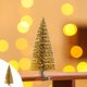 thumbnail image 1 of Mini árbol de Navidad de cedro con clip | Decoración artificial portátil de mesa para casa, oficina y coche | Decoraciones navideñas de PVC verde, plateado y dorado, 1 of 8