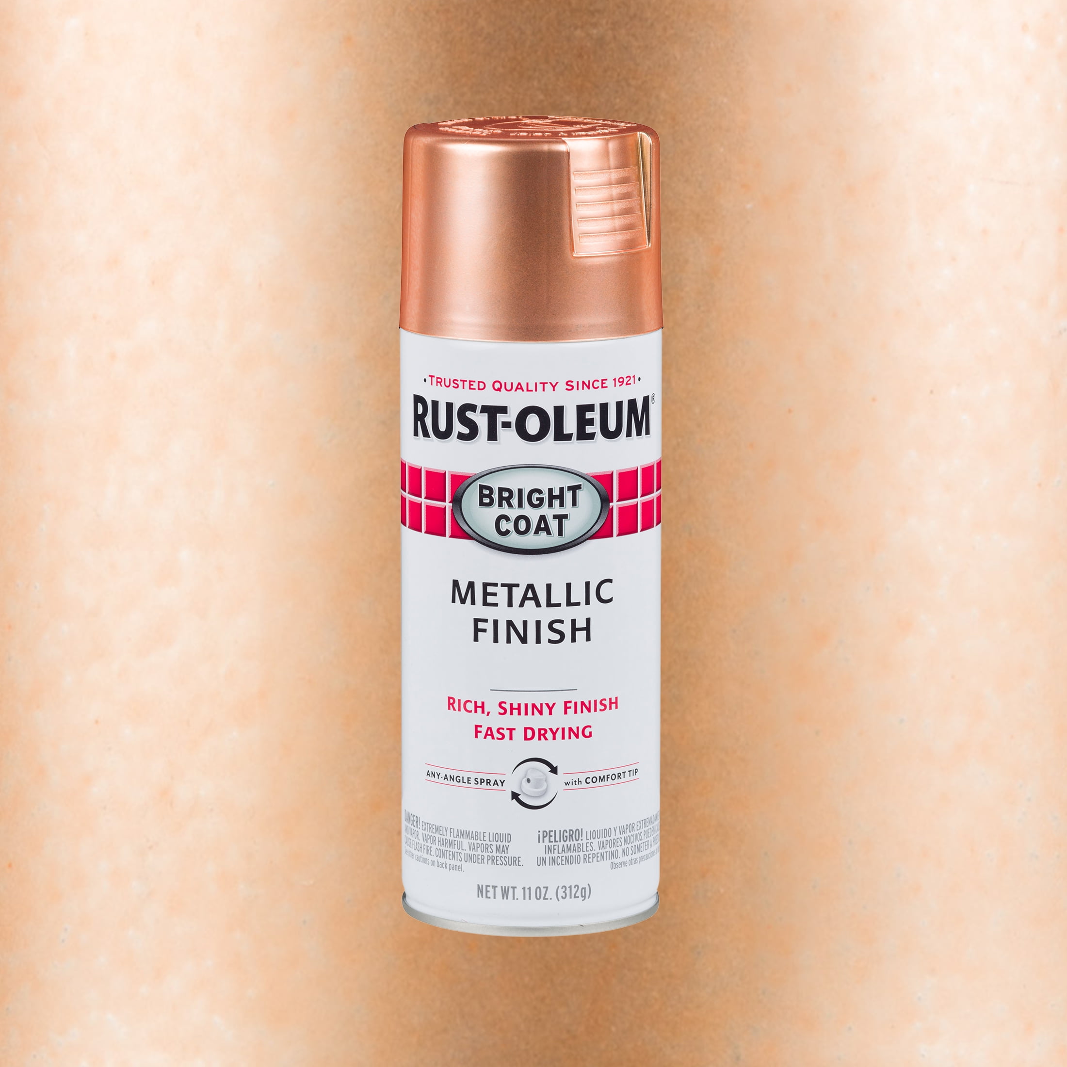 (2 pack) Copper, Rust-Oleum Stops Rust Bright Coat Metallic Spray Paint-314417, 11 oz