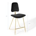 thumbnail image 3 of Bar Stool Chair Barstool, Velvet, Metal Steel, Black, Modern Contemporary Urban Design, Bar Pub Cafe Bistro Hotel Restaurant Hospitality, 3 of 9