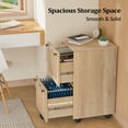 thumbnail image 2 of UBesGoo Wood File Cabinet Rattan Stylish with 2 Drawers,  Portable Vertical Mobile Wooden Storage Filing Cabinet, for Home Office, Natural, 2 of 14