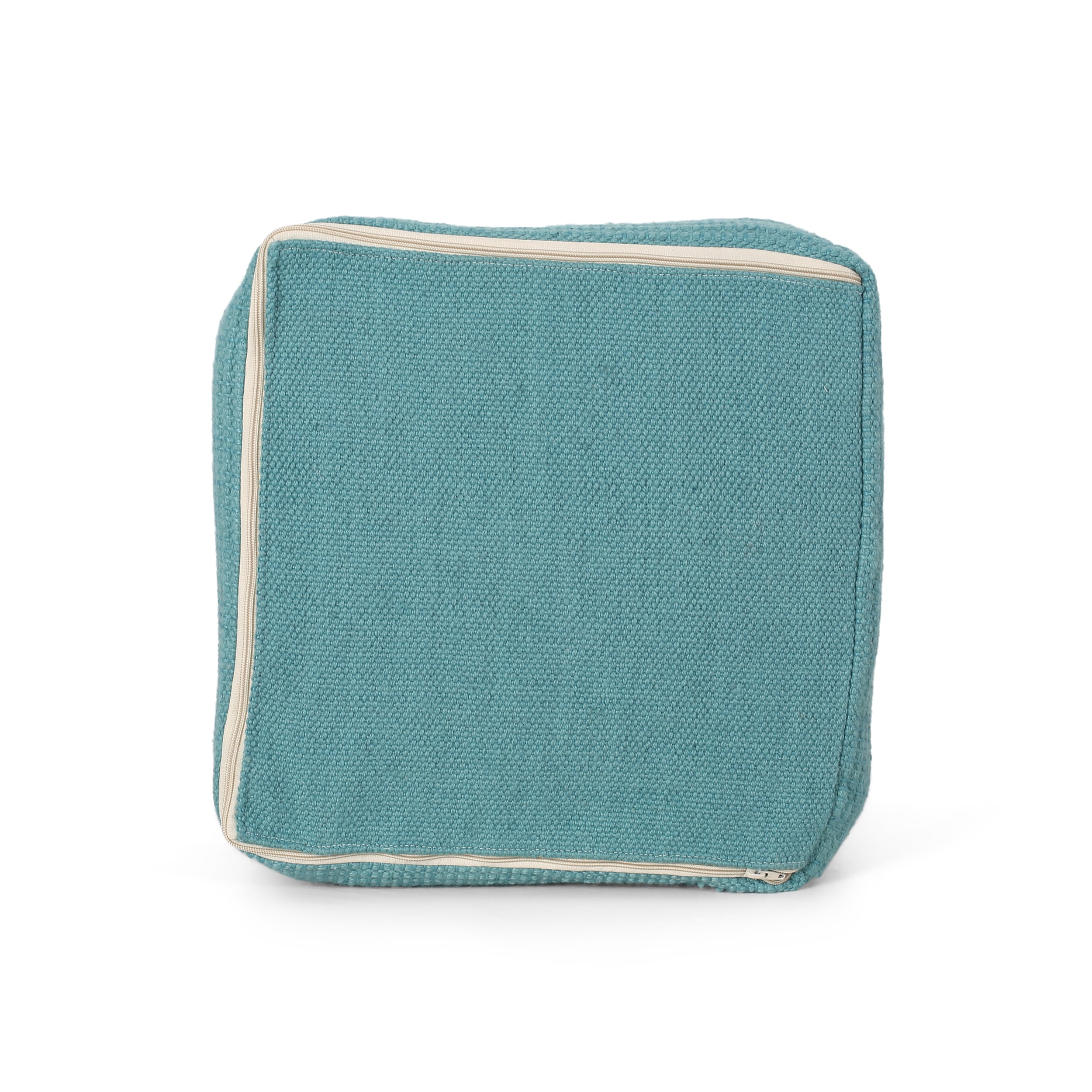 Noble House Ezra Boho Yarn Pouf, Teal
