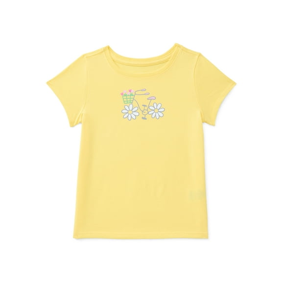 Wonder Nation Toddler Girls Tee with Short Sleeves, Sizes 18M-5T