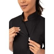 Chef Works Womens Springfield Chef Coat, Black Chef Jacket with Cool Vent Side Panels, Medium