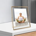 thumbnail image 4 of Gold Floating Frame &#x Vertical Set For Picture x x x Tabletop Shelf Photo Frame Classy For Wedding Birthday Anniversary Home or Office Decor, 4 of 9
