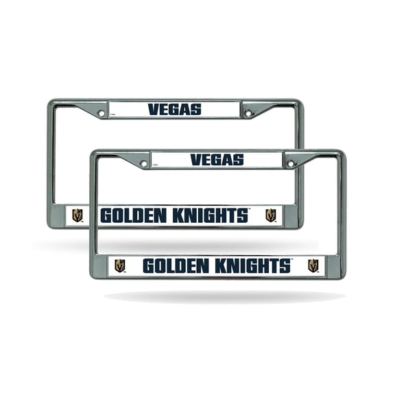 Las Vegas Hockey Golden Knights Chrome Metal License Plate Frame Set of 2