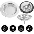 3pcs Kitchen Sink Strainers Bathroom Sink Stainless Steel Drainers Hair