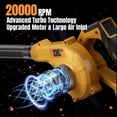 thumbnail image 2 of Cordless Leaf Blower for Dewalt 20V Battery, 2-in-1 , 3 Speed 150 mph Lightweight Blower Vacuum for Lawn, Extended Tube Inflator Deflator Tool (Battery Not Included), 2 of 7