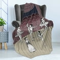 thumbnail image 4 of Classical Soft Flannel Fleece Throw Blanket, Dance Themed Image of Sketchy Drawing of Ballerinas on Stage, Cozy Plush for Indoor and Outdoor Use, 70" x 90", Multicolor, by Ambesonne, 4 of 5