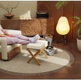 thumbnail image 4 of Bamboohomie Small Ottoman Foot Rest, Foldable Bamboo X-Leg Stool with Padded Cushion, Patio Ottoman for Living Room, Natural, 4 of 7