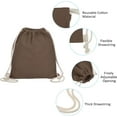 thumbnail image 4 of Cotton Drawstring Bags, Backpack Foldable Sports Gym Bags for Women Men Trip, Brown, 4 of 5