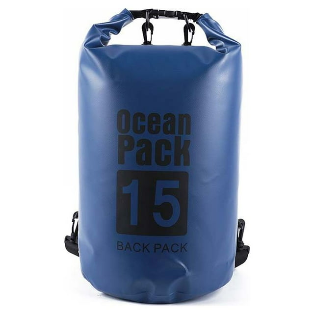 Waterproof Bags Multifunctional Outdoor Backpack Large-Capacity Equipment Foldable Kayak Rafting Bag Pool Beach Sports Dark Blue 20L Shoulders