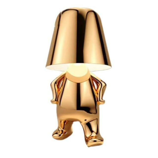 Graflsoa Golden Thinker Lampe Statue - Tactile à Intensité Réglable, Déco Créative pour la Maison et le Bureau, Matériau en Résine, Chargement USB, Autonomie de 12 H, Format 8 cm*18 cm