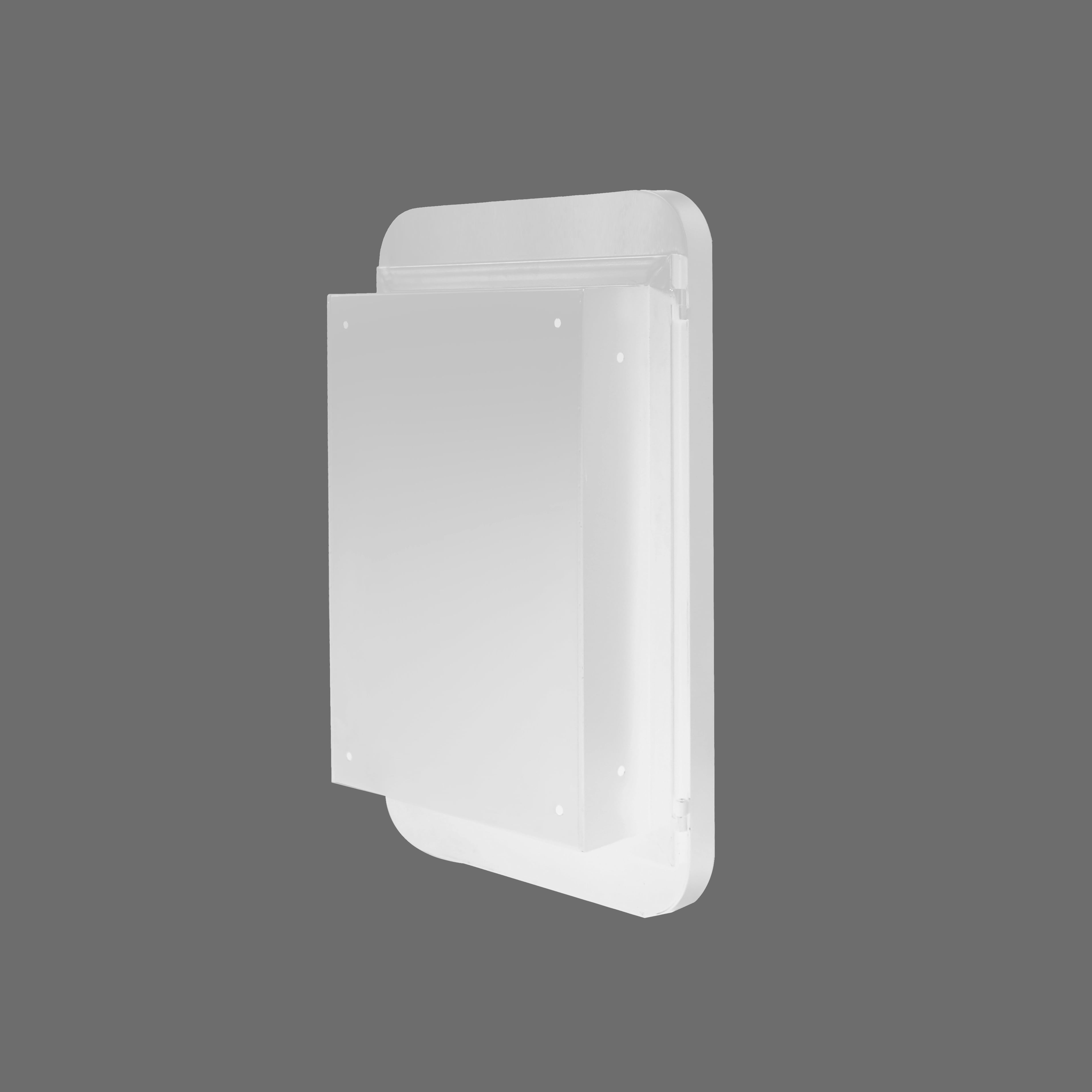 Bathroom Wall Storage Cabinet with Mirror Rectangle Stainless Steel Frame Medicine Cabinet White
