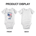 thumbnail image 3 of Future Soccer Player United States Soccer Fan Cute Baby Romper (White, 0-3 Months), 3 of 5