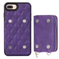 thumbnail image 4 of Allytech Case for iPhone 8 Plus/7 Plus,Vintage Magnetic Leather Detachable Card Slots Wallet Bag Case Kicstand Cover with Hand/Shoulder Strap For iPhone 8 Plus/7 Plus,Purple, 4 of 6