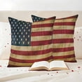 thumbnail image 3 of Independence Day Pillow Covers 2 Pack Retro American Flag Blue Star Red White Stripe Pillowcase Waterproof Outdoor Throw Pillow Cover for Patio Garden Square Cushion 16”x16”, 3 of 9