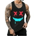 thumbnail image 1 of Camisetas de Tanque de los Hombres Tanque de los Hombres Incolor Gradiente de Impresión Cuello Redondo Correa Delgada Fuga Atrás Regular Casual Deportes Blusas de Tanque, 1 of 5
