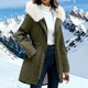 thumbnail image 1 of AUNVITO Women's Winter Parka Fleece Lined Hooded Drawstring Windproof Casual Warm Coat, 1 of 9