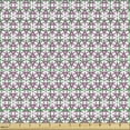 thumbnail image 2 of Ambesonne Abstract Fabric by the Yard Upholstery, Geometric Style Motifs, 2 Yards, White and Pale Fuchsia, 2 of 5