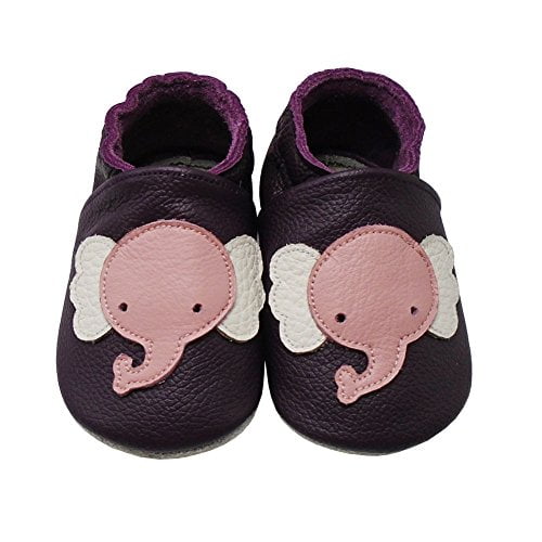 Yalion Baby Soft Sole Leather Shoes Infant Toddler Moccasin Prewalker Crib Shoes Hippokampus Black