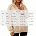 thumbnail image 4 of Women Half Zip Pullover Sweatshirt Sevevn Quarter Zip Stand Collar Relaxed Fit Fleece Fabric Drop Shoulder Long Sleeve Ribbed Cuffs For Casual Daily Wear, 4 of 7