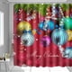 thumbnail image 5 of Christmas Bathroom Curtain Floor Mat Set Bathroom Colorful Christmas Ball Digital Printing Bathroom Water Proofing Curtain Toilet Floor Mat Set With Hooks, 5 of 7
