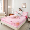 thumbnail image 4 of Castle Fairy Initial D 3pcs Twin Sheet Sets,Monogrammed Letter Twin Fitted Sheet,Rose Butterfly Breathable Flat Sheet,Luxury Kawaii Girl Bedroom Decor, 4 of 7