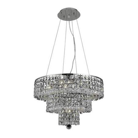 Custom Made Chandelier - Chandeliers 9 Light With Clear Crystal made with Swarovski Strass Chrome size 20 in 540 Watts - World of Classic