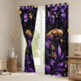 thumbnail image 3 of jejeloiu Gold Purple Moth Black Out Curtains,Rustic Plants Leaf Curtains Pack of 2 (42x63 Each),Modern Aesthetic Art Bedroom Curtains For Teens,Breathable Home Decor, 3 of 6