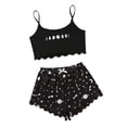 thumbnail image 1 of Gibobby camisón de lactancia para mujer Camisola de salón, ropa de dormir, Tops y pantalones para mujer, ropa para el , conjuntos de estampados, conjunto de trajes y conjuntos para mujer (Negro, L), 1 of 5