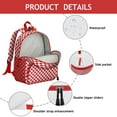 thumbnail image 4 of White Red Checkered Backpack Backpack for School,Cute School Bag,Schoolbag with Adjustable Shoulder Straps & Padded Back,13.8"x11.4"x6", 4 of 6