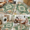 thumbnail image 5 of 3'x5' Area Rugs, Green Orange Beige Boho Indoor Outdoor Area Rug for Living Room Bedroom, Retro Ethnic Tribal Abstract Art Washable Bathroom Rugs Kitchen Floor Carpet Mats Home Decor Aesthetic, 5 of 8