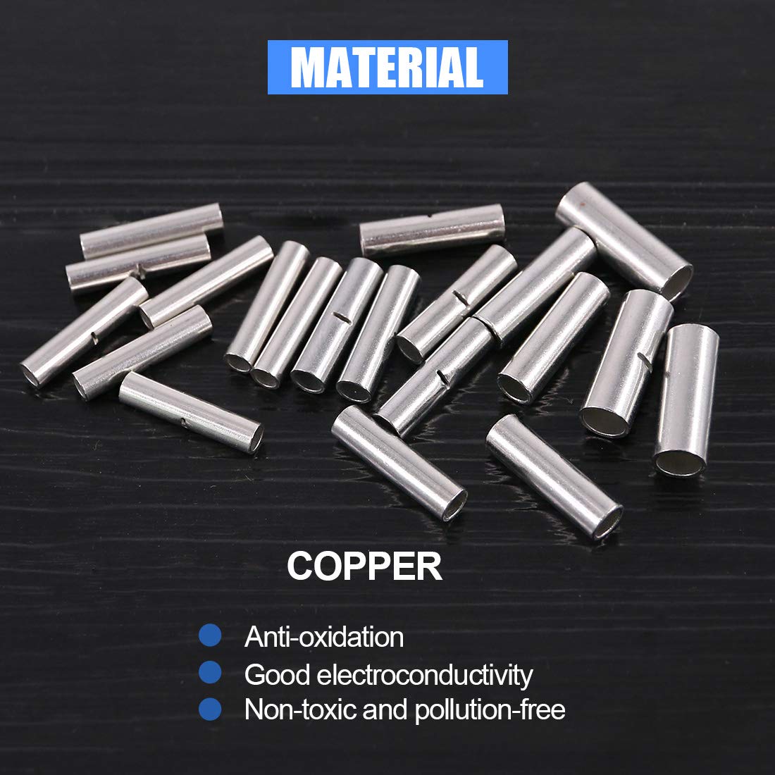 220 Non-insulated Terminal Connector Kit, 22-16/16-14/14-12/12-10 gauge seamless non-insulated wire terminal cable crimping terminals kit for electrical connection