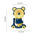 thumbnail image 3 of Oioii Cute Bear Scooter Mini Fan with Rechargeable Design, Wheels and Pencil Sharpener. 2-in-1 Multifunctional Desktop Fan for Office and Students.,Blue, 3 of 6