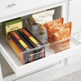 thumbnail image 3 of mDesign Slim Plastic Kitchen Pantry Cabinet Storage Organizer Bin, 4 Pack, Clear, 3 of 9